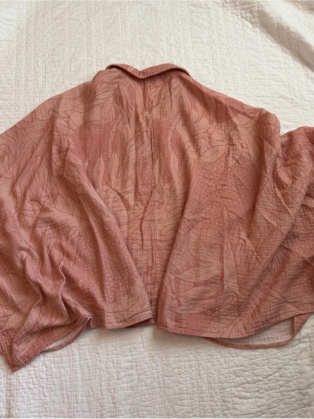 Lightweight Rust Print Button-Up Top - Picture 7 of 7